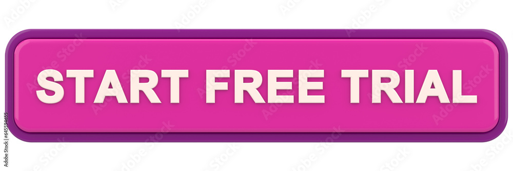 Start free trial button. 3D illustration. Start free trial button. 3D illustration.