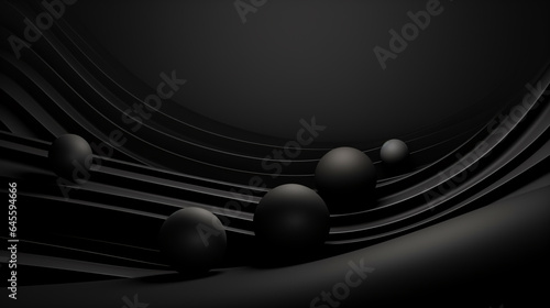 abstract background with black 3d spheres rubber bubbles stripe pattern