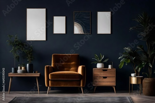 Mockup wall photo frame design, mockup wall design