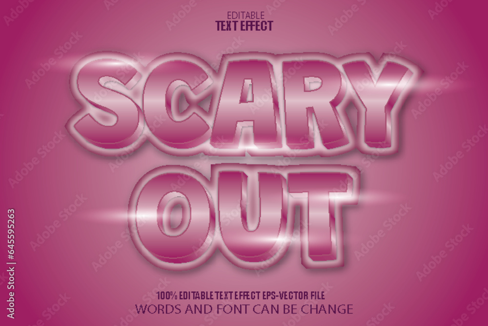 Scary Out Editable Text Effect Modern Style