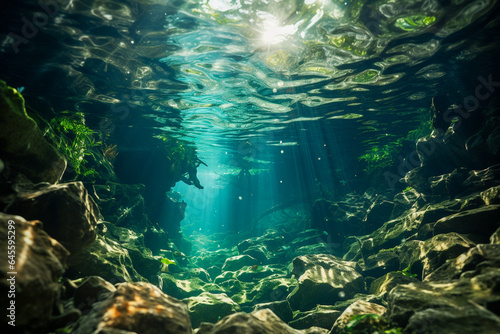 Underwater shot in the sea or river