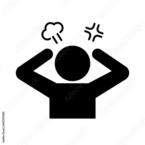 Angry person raising his hand silhouette icon. Vector.