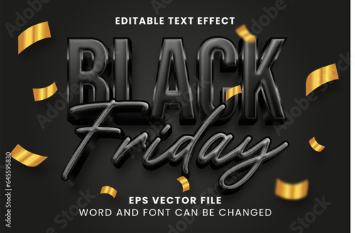 Black friday promotion sale vector text effect