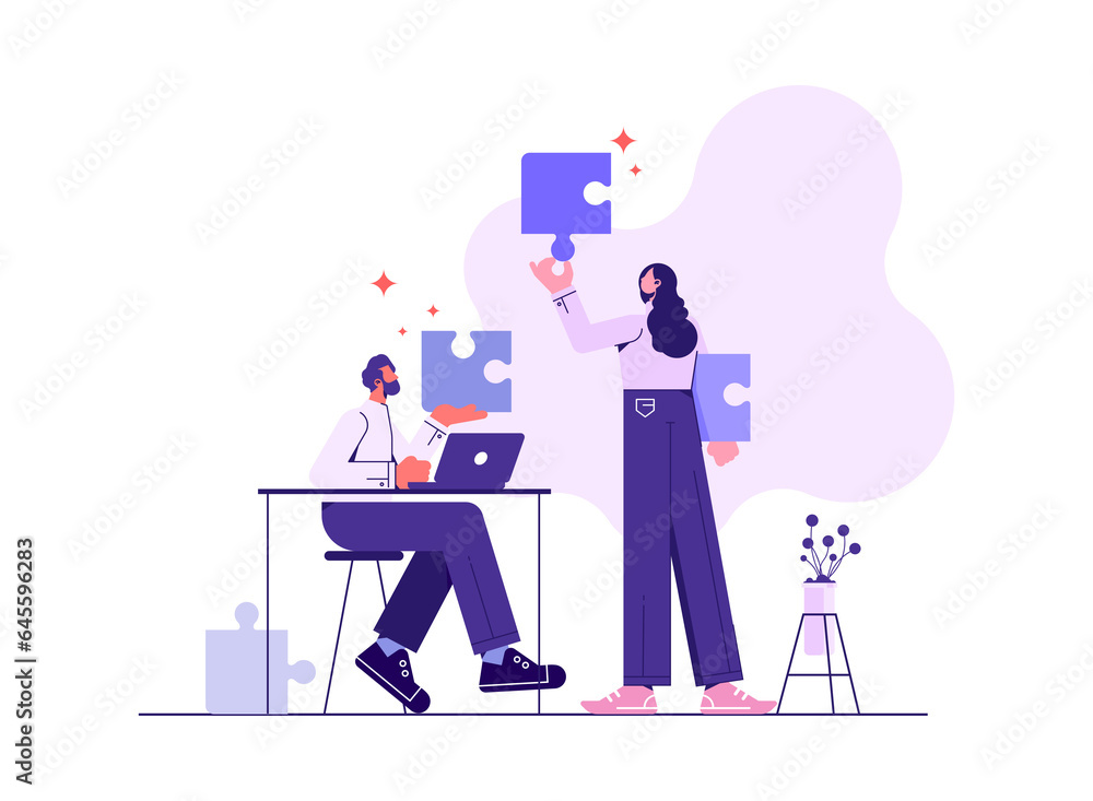 Team metaphor. Group of peoples doing teamwork assembling jigsaw puzzle. Symbol of teamwork, cooperation, partnership Team metaphor. Group of peoples doing teamwork assembling jigsaw puzzle. Symbol of teamwork, cooperation, partnership