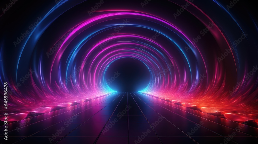 Fototapeta premium circle gradient dark blue and dark purple Neon background