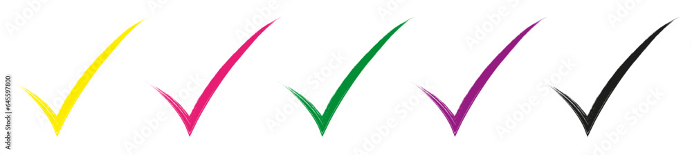 Set of flat checkered and cross buttons. Round signs and lines of different thicknesses, green and red. Vector graphics. Set of flat checkered and cross buttons. Round signs and lines of different thicknesses, green and red. Vector graphics.