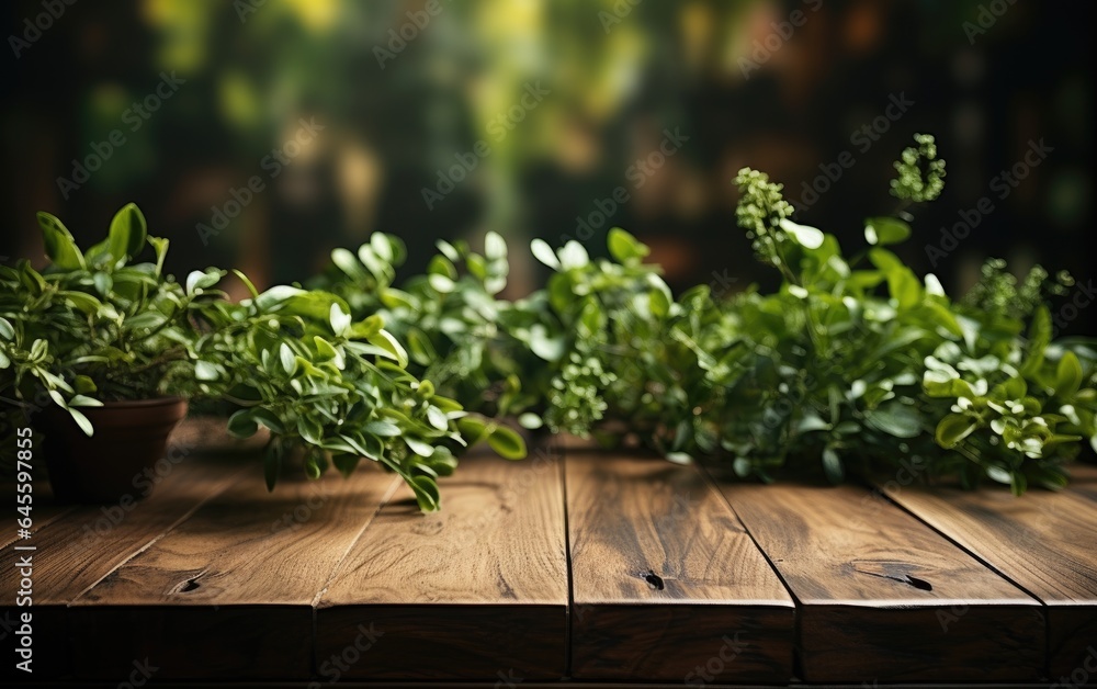 Empty wooden table and Green background. Mock up, 3D Rendering Empty wooden table and Green background. Mock up, 3D Rendering