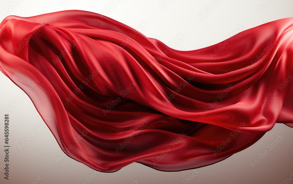 Red dynamic Cloth silk scarf movement, floating fabric background, Red dynamic Cloth silk scarf movement, floating fabric background,