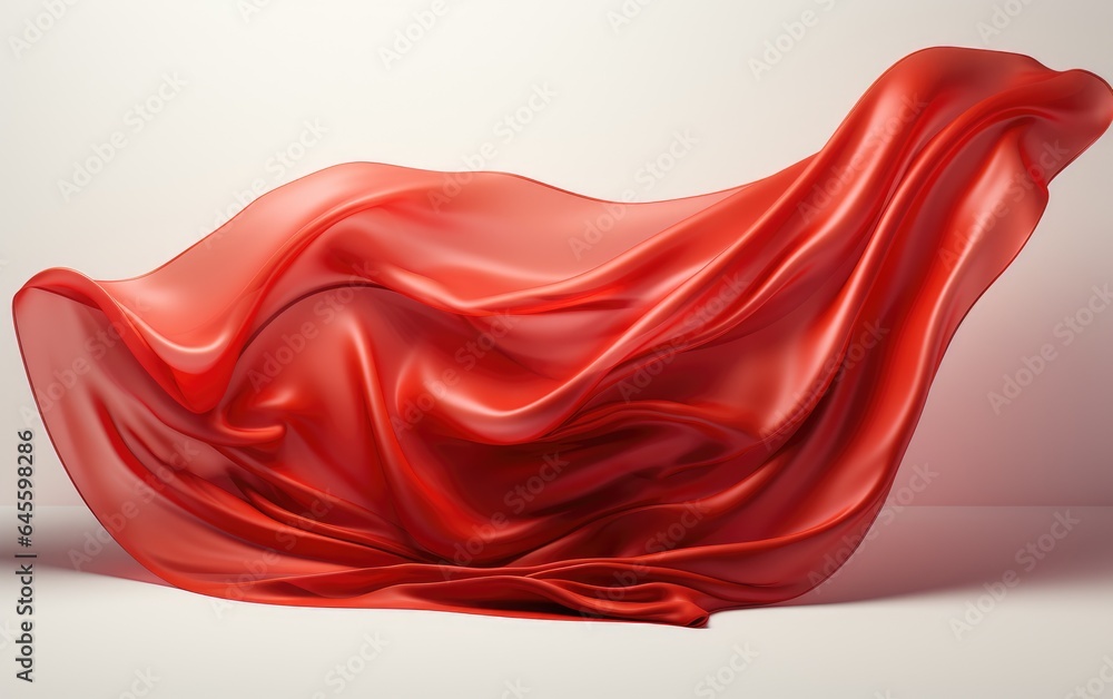 Red dynamic Cloth silk scarf movement, floating fabric background, Red dynamic Cloth silk scarf movement, floating fabric background,
