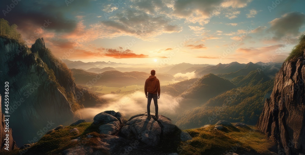 Fototapeta premium sunset in the mountains