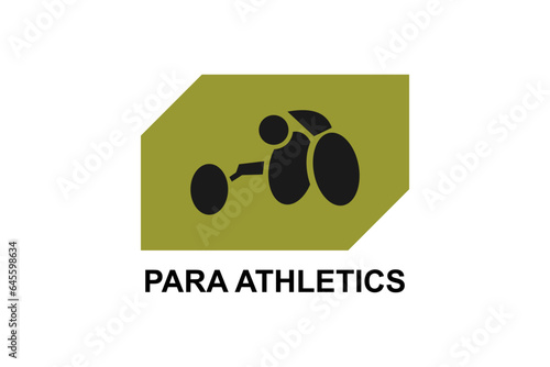 Para athletics sport vector line icon. Sprinter running in athletic track. sport pictogram, vector illustration.