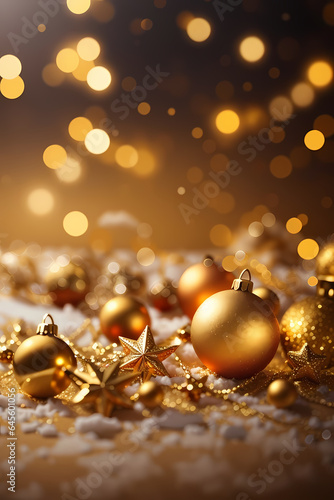 visually appealing abstract, warm christmas-themed wallpaper with a golden aura. Image created using artificial intelligence.