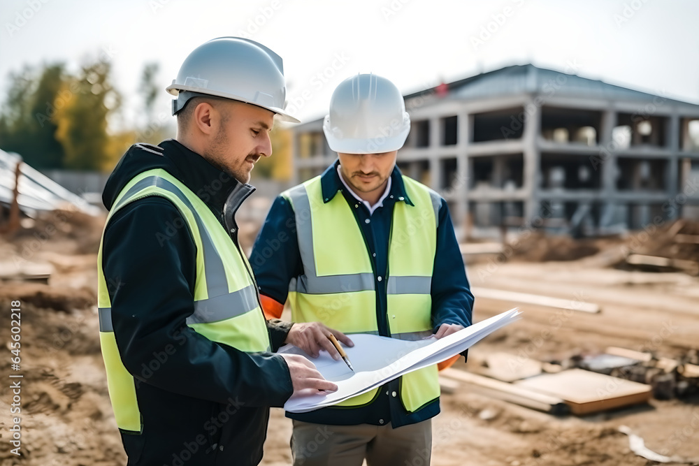 Construction supervision team Civil engineers wearing Safety gear discussion with consultants about detail of building at construction site. Construction supervision team Civil engineers wearing Safety gear discussion with consultants about detail of building at construction site.
