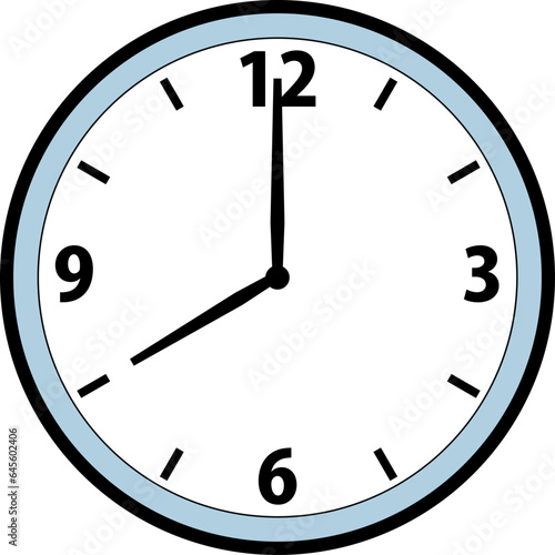 8時の針時計のシンプルなアイコンイラスト
