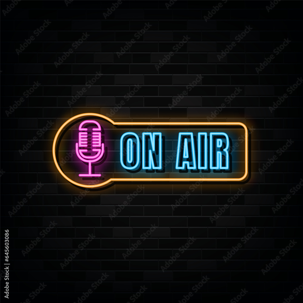 On Air Neon Signs Vector Design Template On Air Neon Signs Vector Design Template