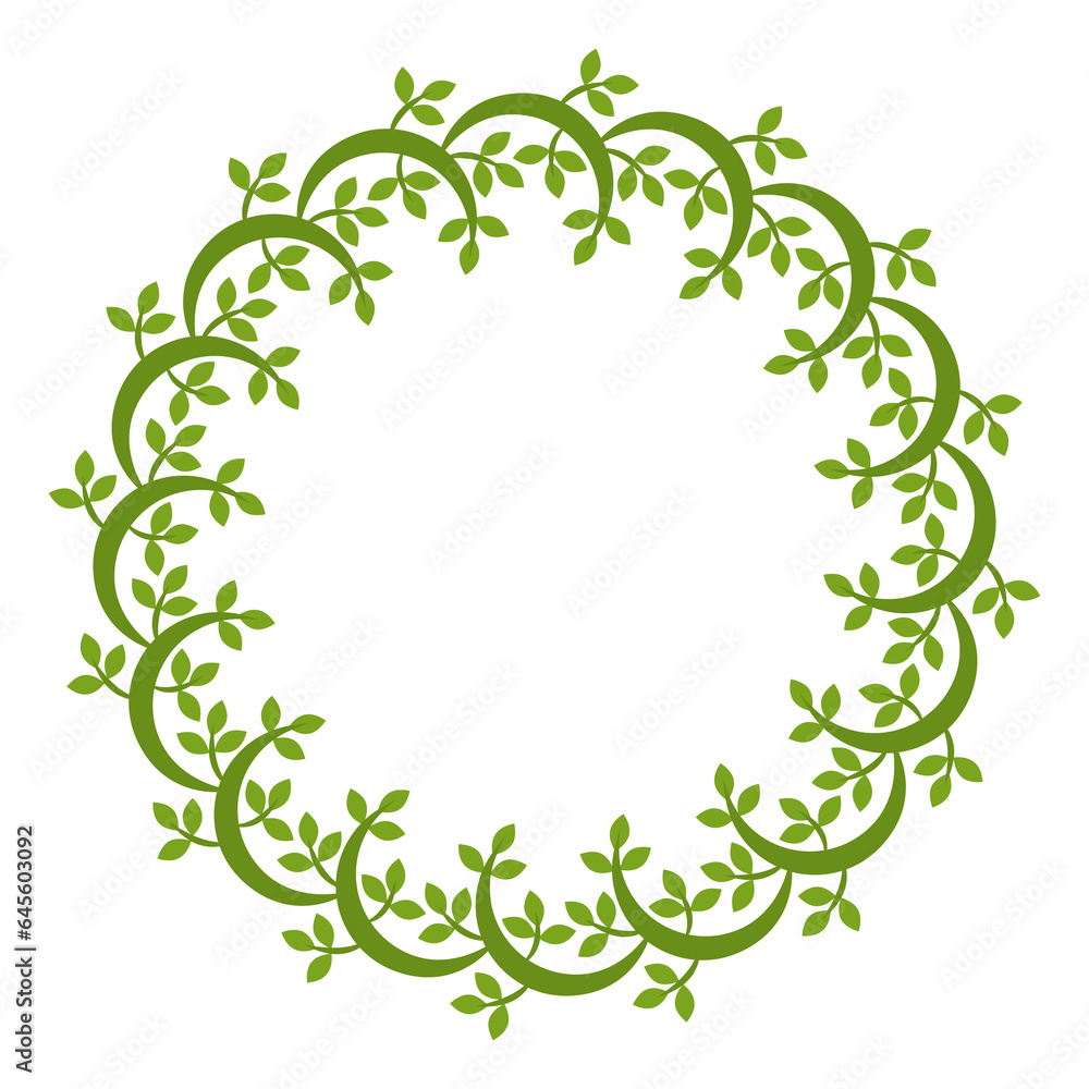 Round Leaves frame. Circle decorative frame with leaves and floral element. Laurel foliate Wreaths Round Leaves frame. Circle decorative frame with leaves and floral element. Laurel foliate Wreaths