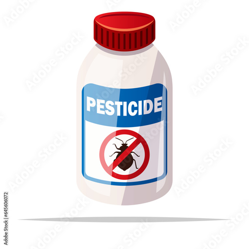 Bottle of pesticide vector isolated illustration