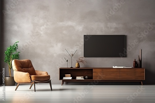 mock up modern interior sofa in living room  empty wall  3D render