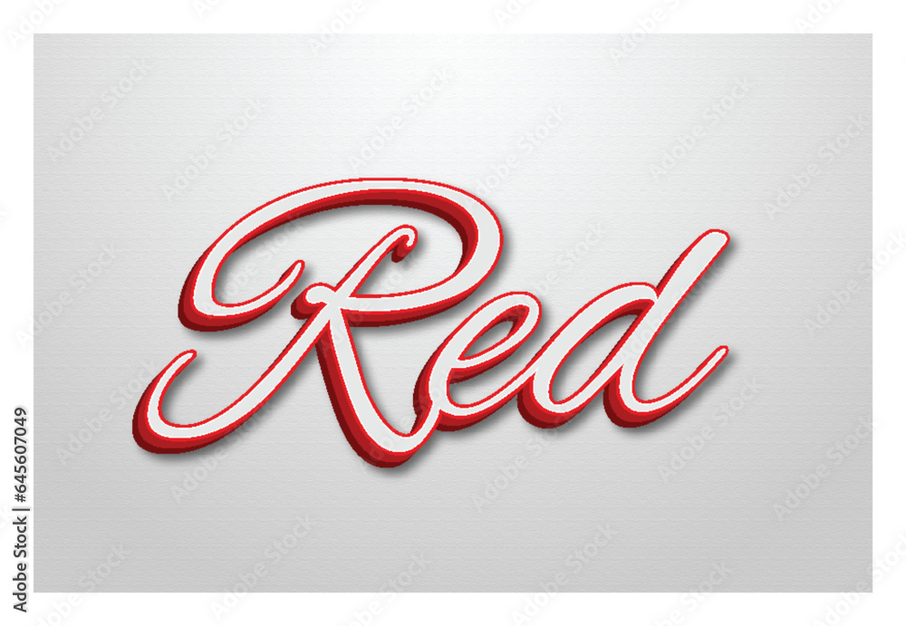 Obraz premium Editable 3d styles Red mockup concept text effect style