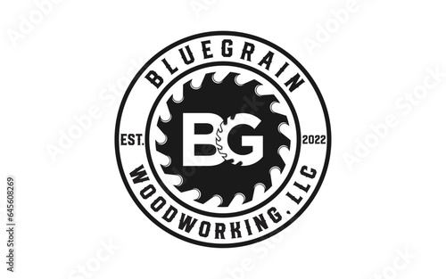 Vintage Carpentry Vector Logo, Design Illustration Carpenter badge, Hammer Steel Saws Concept