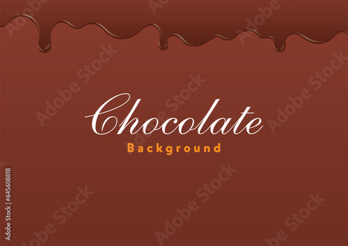 垂れるチョコレート・ソース・醤油・絵の具・ペンキ・インクのイラスト　茶色地　A-02