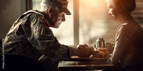 a veteran receiving support. Veterans Healthcare concept. Created with generative AI technology. photo