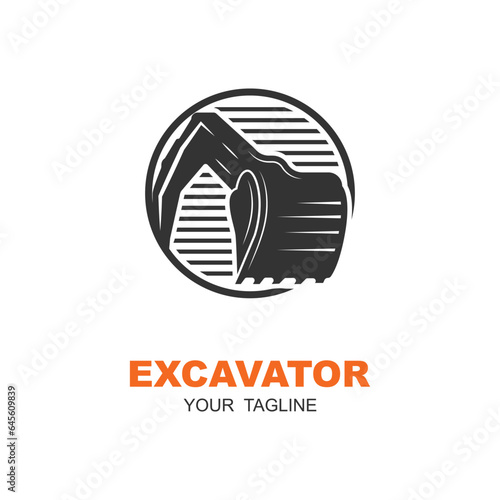 excavator logo vector icon illustration design