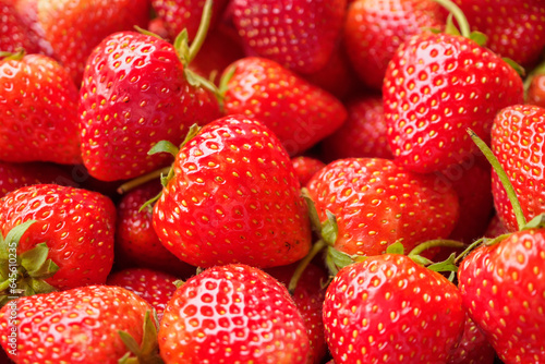 Fresh organic red strawberry fruit background