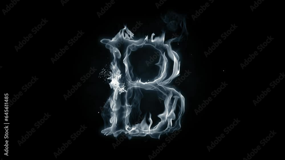 Smoky disappearing letter isolated on black background Smoky disappearing letter isolated on black background