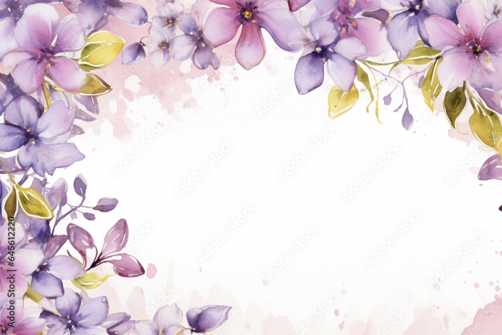  Many flower frames lack watercolor purple background