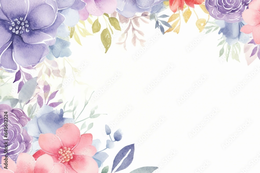  Many flower frames lack watercolor pastel background 