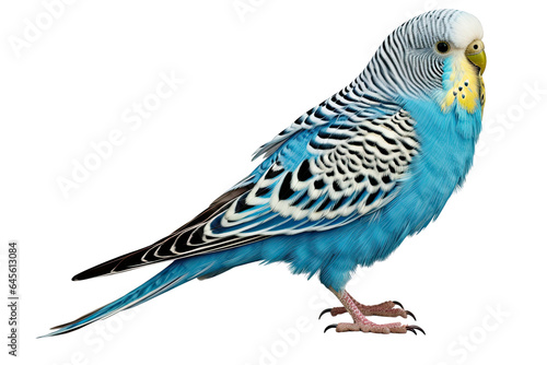 Budgerigar bird cut out transparent isolated on white background ,PNG file ,artwork graphic design ,Generative AI