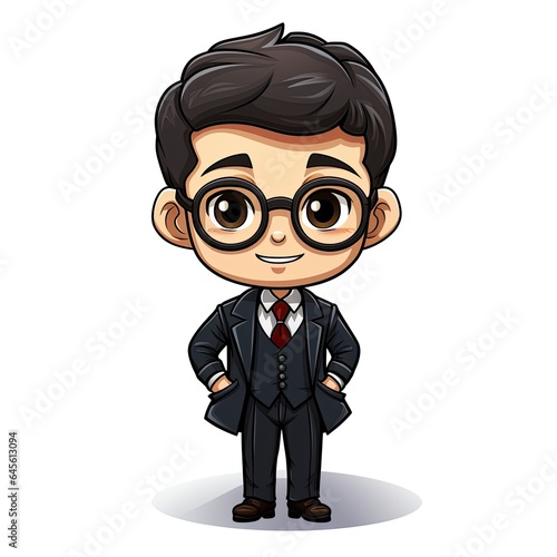 Cute Cartoon Lawyer isolated on a white background