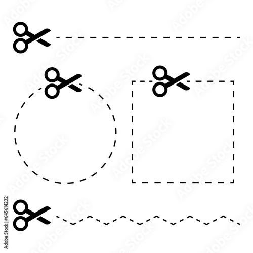 Black Scissor With Dotted Line