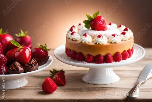 cake with strawberry AI Generated