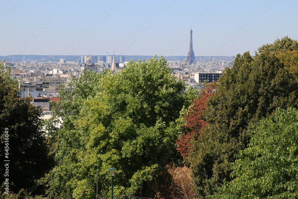 Paris - Parc de Belleville - Tour Eiffel
