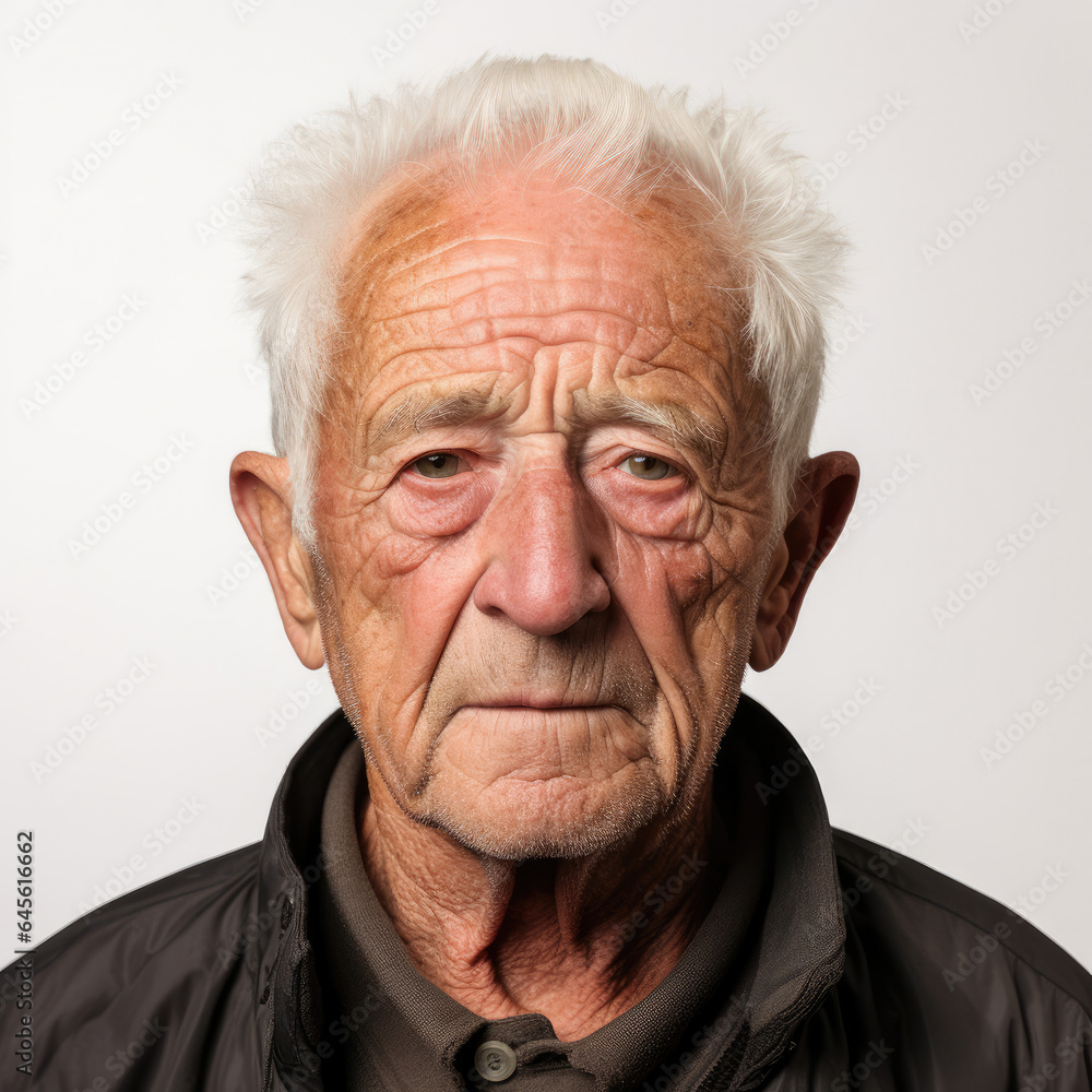 Immaculate studio headshot of a relaxed 83-year-old Caucasian man. Immaculate studio headshot of a relaxed 83-year-old Caucasian man.