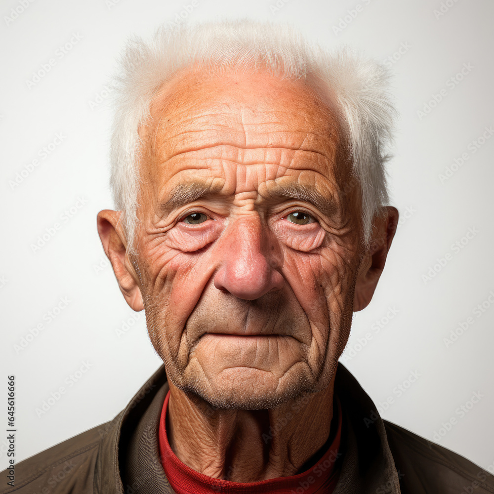 Immaculate studio headshot of a relaxed 83-year-old Caucasian man. Immaculate studio headshot of a relaxed 83-year-old Caucasian man.