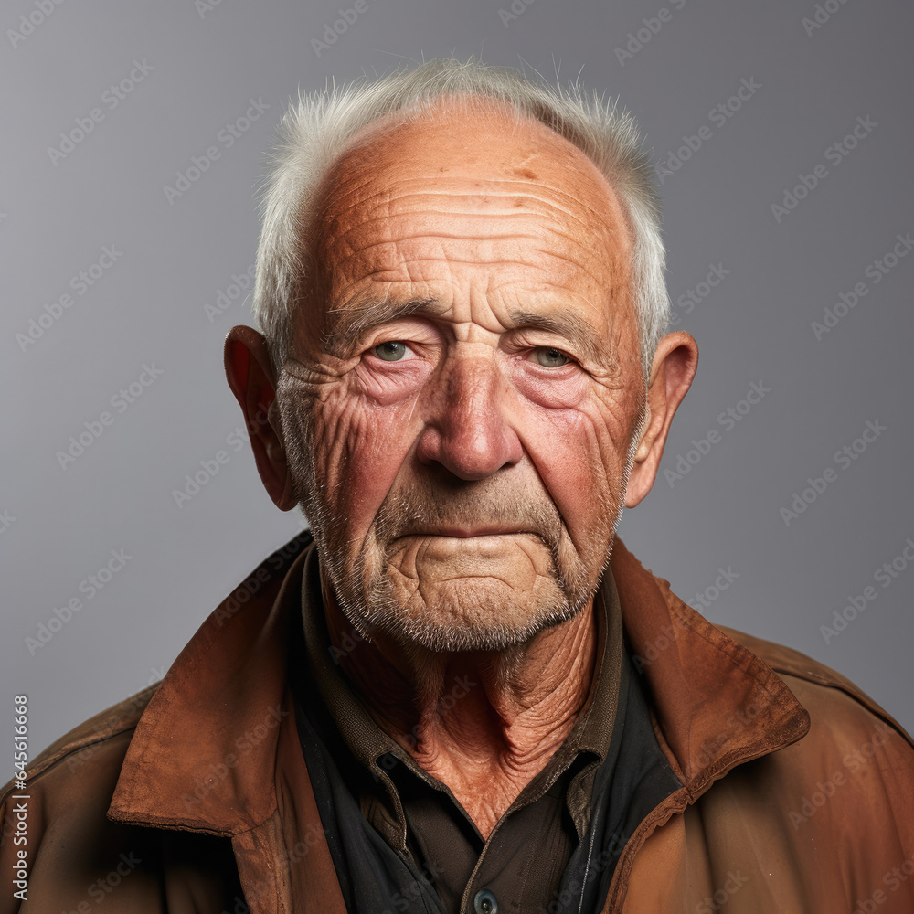 Immaculate studio headshot of a relaxed 83-year-old Caucasian man. Immaculate studio headshot of a relaxed 83-year-old Caucasian man.