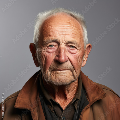 Immaculate studio headshot of a relaxed 83-year-old Caucasian man. © GraphicsRF