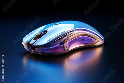 Computer mouse on a black background. 3D rendering. Computer graphics.