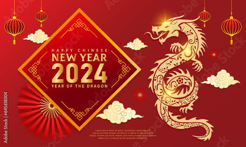 Fotografiet Happy Chinese New year Design Banner
