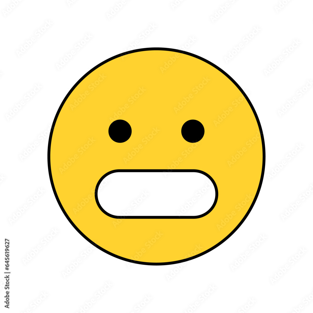 Vector flat emoticon reaction on white background Vector flat emoticon reaction on white background
