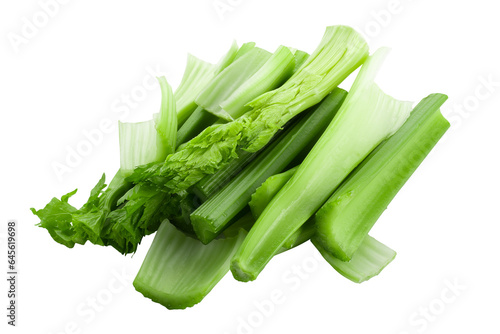 fresh celery isolated on a transparent background.