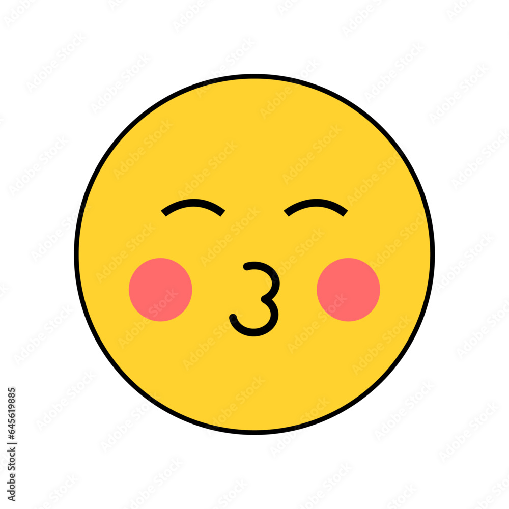 Vector flat emoticon reaction on white background Vector flat emoticon reaction on white background