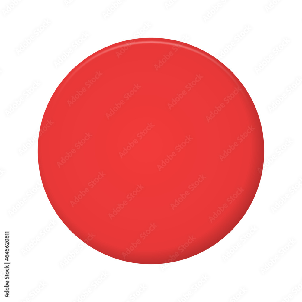 Vector 3d red circle on white background