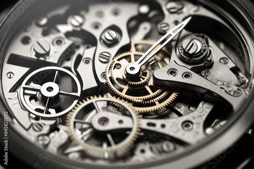 Wallpaper Mural Black and white close view of watch mechanism Torontodigital.ca