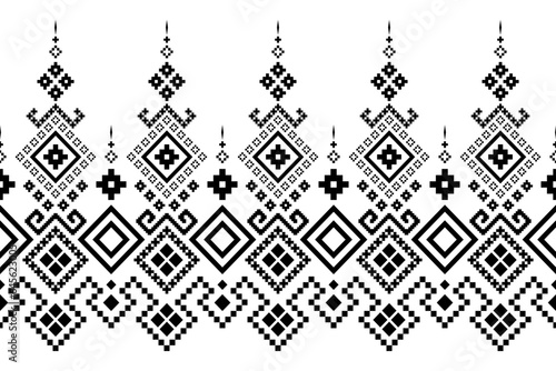 Nature vintages cross stitch traditional ethnic pattern paisley flower Ikat background abstract Aztec African