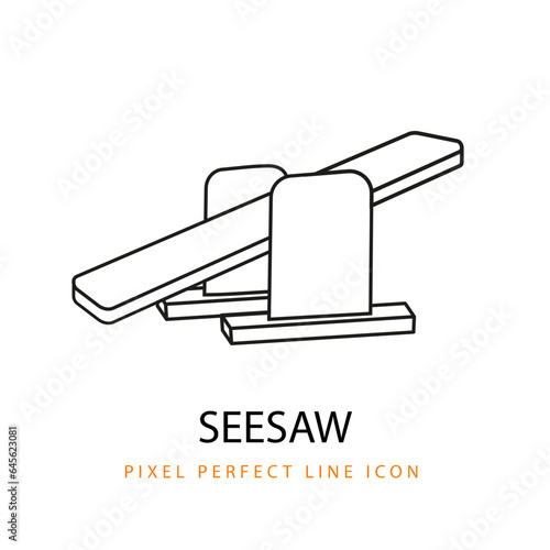 Seesaw  Children Baby Toy Product Icon Line Art Pixel Perfect Infant Baby Coloring Page