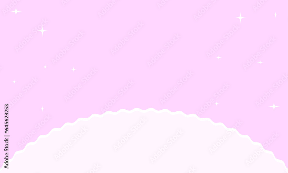 Vector realistic cute purple with star background